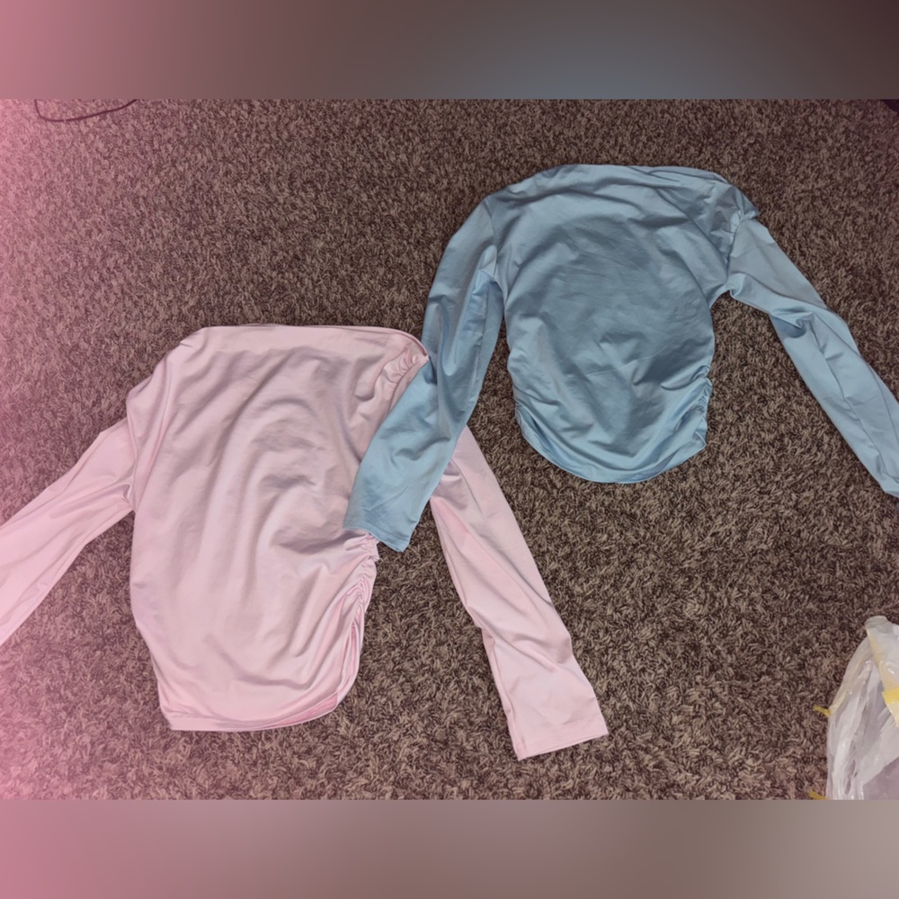 2 pack long sleeve off the shoulder tops
